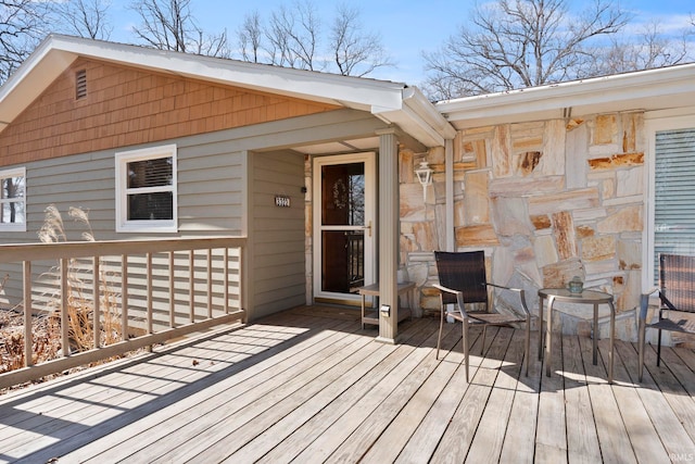 view of wooden deck