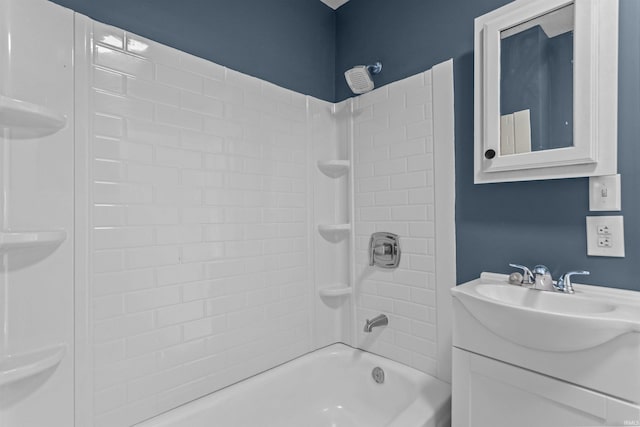 bathroom featuring vanity and shower / washtub combination