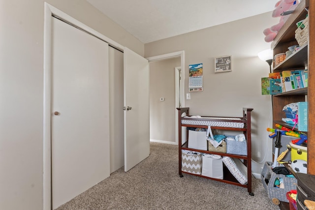 bedroom with carpet