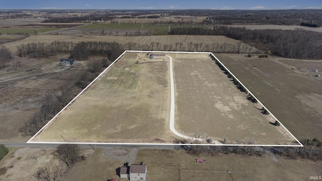 aerial view with a rural view