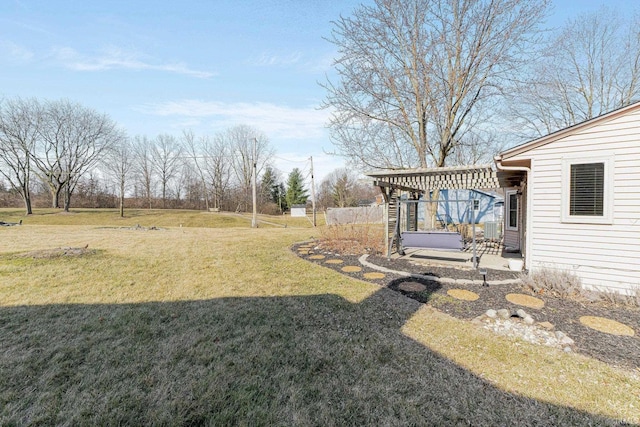 view of yard featuring a patio area and a pergola