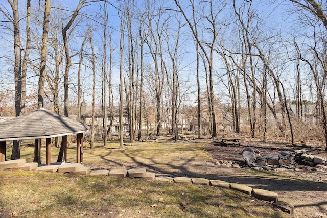 view of yard featuring a gazebo