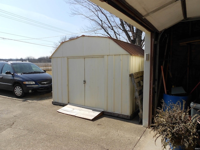 view of shed