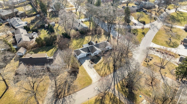 aerial view with a residential view