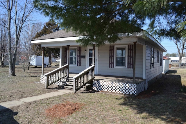 bungalow-style home with a porch