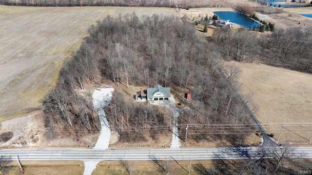 aerial view with a rural view