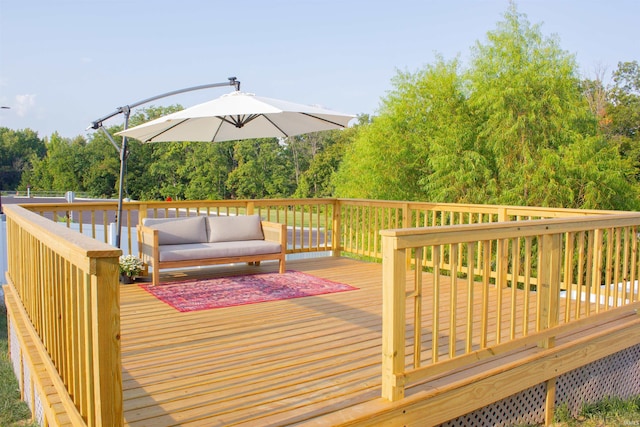 deck with outdoor lounge area