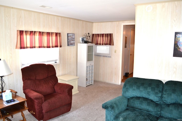 view of carpeted living area