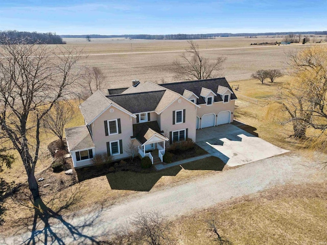 bird's eye view featuring a rural view