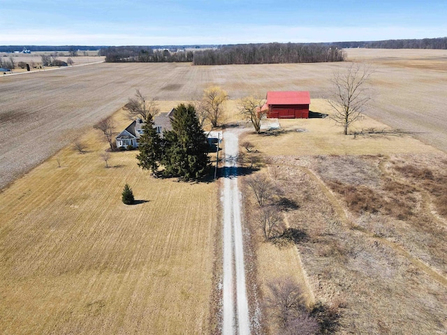 bird's eye view featuring a rural view