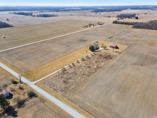 drone / aerial view featuring a rural view