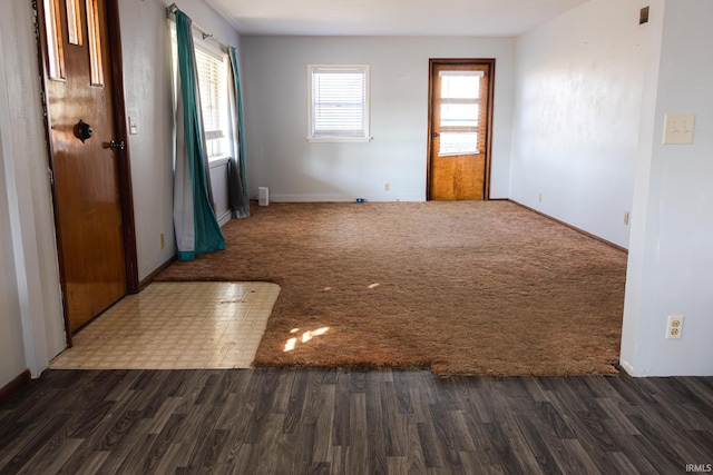 interior space with dark wood finished floors