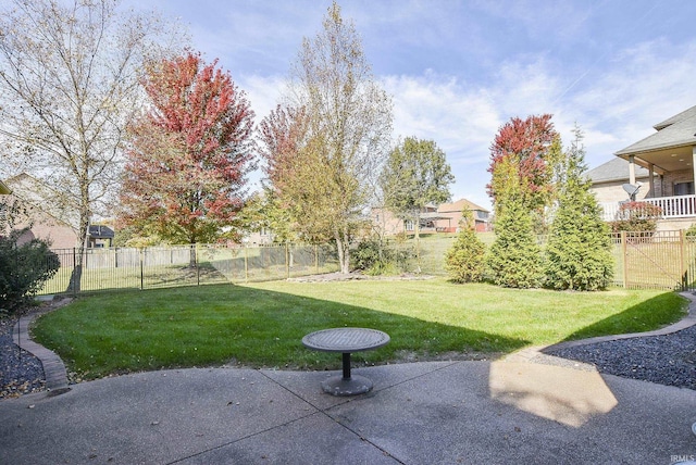 view of yard with a patio area and fence