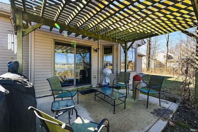 view of patio with a pergola