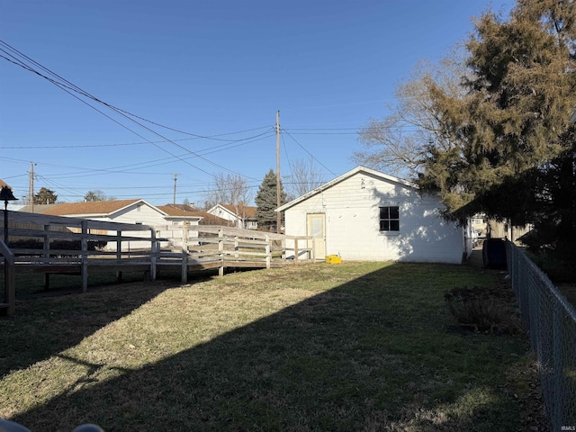 view of yard featuring a fenced backyard