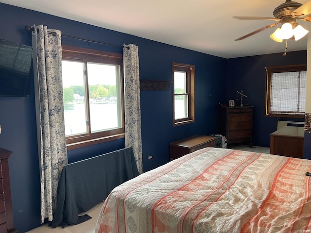 bedroom featuring a ceiling fan