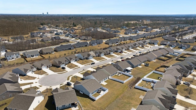 aerial view with a residential view