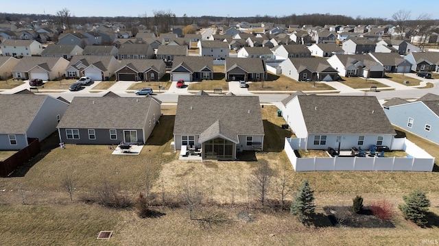 drone / aerial view with a residential view