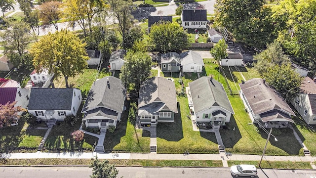 aerial view with a residential view