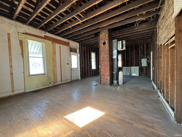 misc room featuring visible vents and wood finished floors