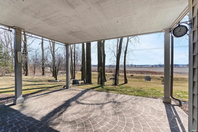 view of patio with a rural view