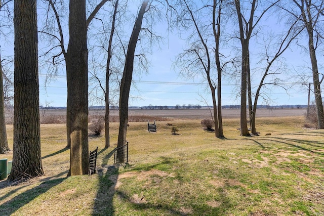 view of yard with a rural view