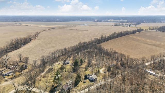 aerial view with a rural view