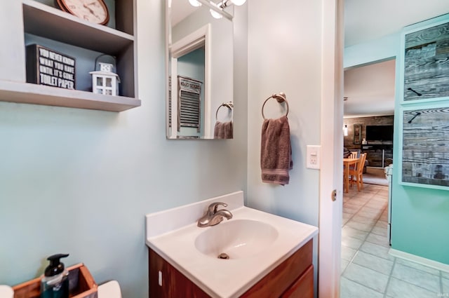 bathroom featuring vanity and tile patterned floors