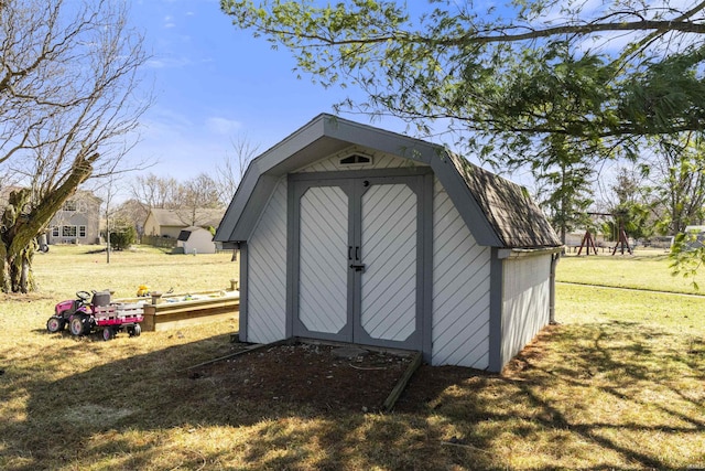 view of shed