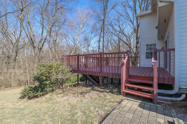 view of yard with a deck