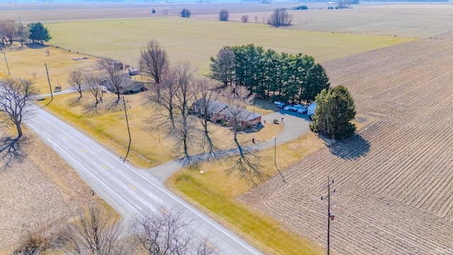 bird's eye view with a rural view