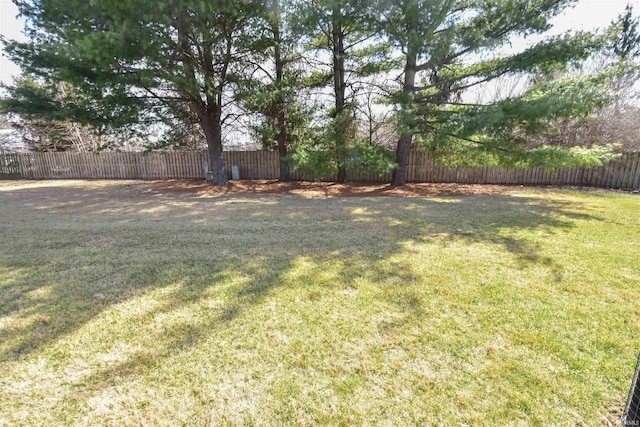 view of yard featuring fence private yard