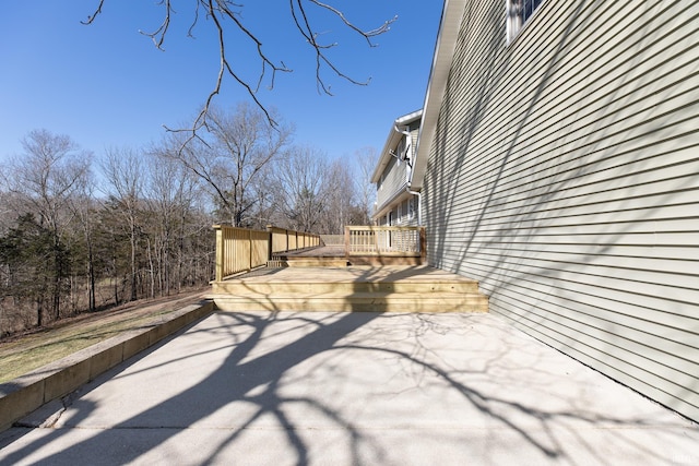 view of patio / terrace featuring a wooden deck