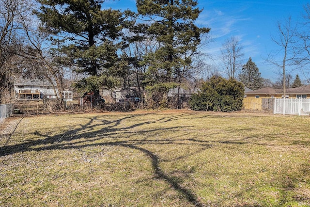 view of yard featuring fence