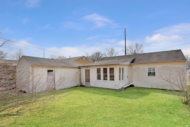 back of house featuring a yard