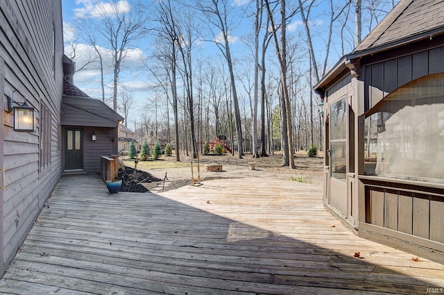 view of wooden deck