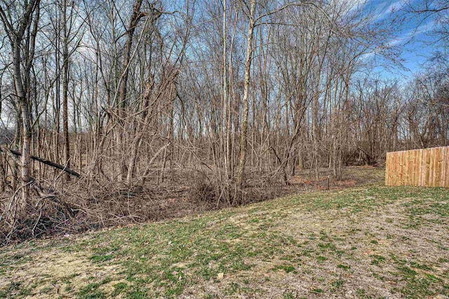 view of yard featuring fence