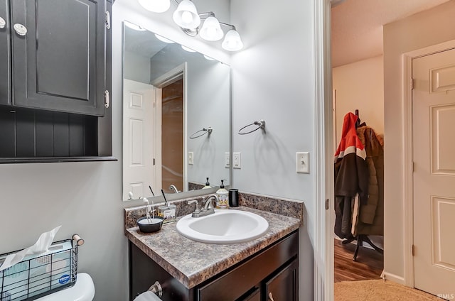 bathroom with toilet and vanity