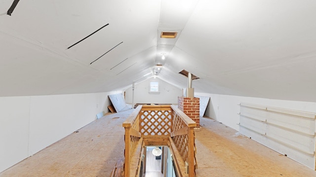 bonus room featuring visible vents and lofted ceiling