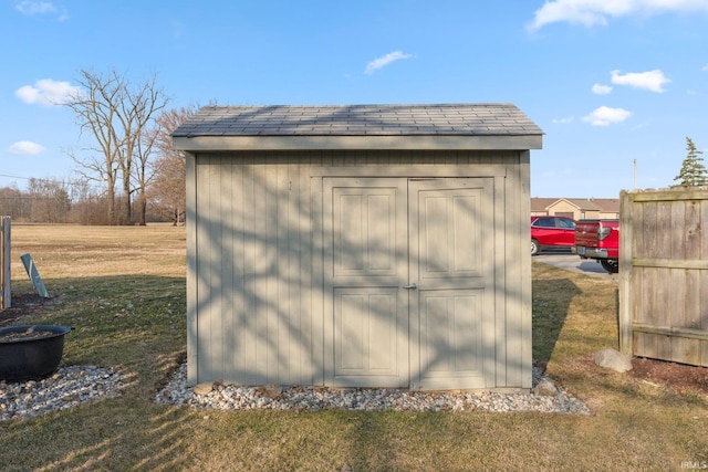 view of shed