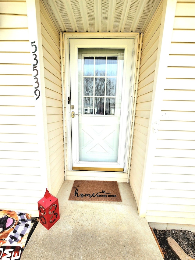 view of doorway to property