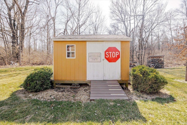 view of shed