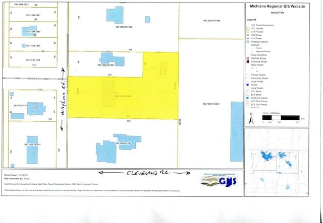 map showing property parcels