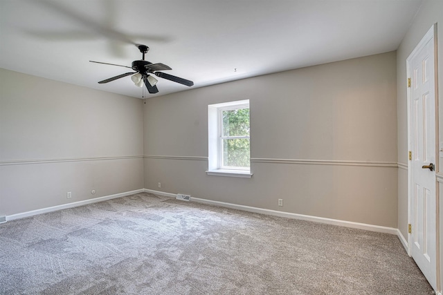9700 Big Cynthiana Rd, Evansville, IN 47720 - carpeted empty room with baseboards, visible vents, and ceiling fan
