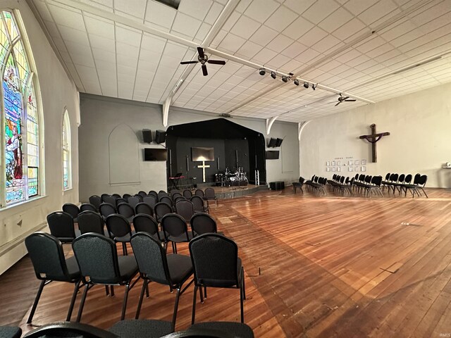 316 N Main St, Churubusco, IN 46723 - cinema featuring wood finished floors and a ceiling fan