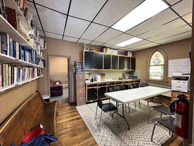 316 N Main St, Churubusco, IN 46723 - office featuring a paneled ceiling and wood finished floors
