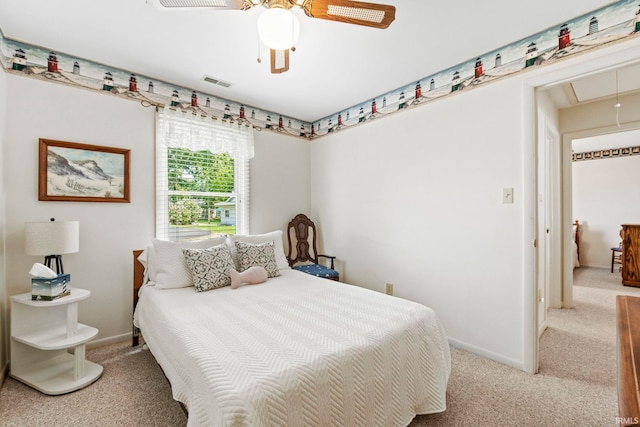 760 Ln 136 Turkey Lk, Hudson, IN 46747 - bedroom with visible vents, attic access, carpet, and baseboards