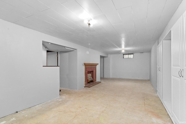 5018 Graham Ave, Evansville, IN 47715 - basement with a fireplace