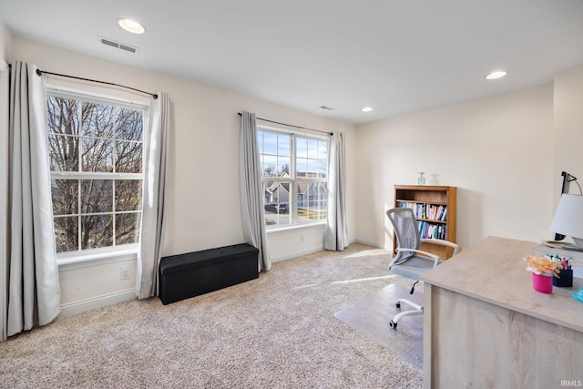 1814 Abbotsbury Way, Lafayette, IN 47909 - office with recessed lighting, carpet, visible vents, and baseboards