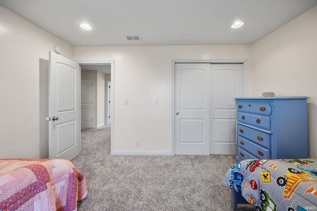 1814 Abbotsbury Way, Lafayette, IN 47909 - carpeted bedroom with recessed lighting, baseboards, visible vents, and a closet